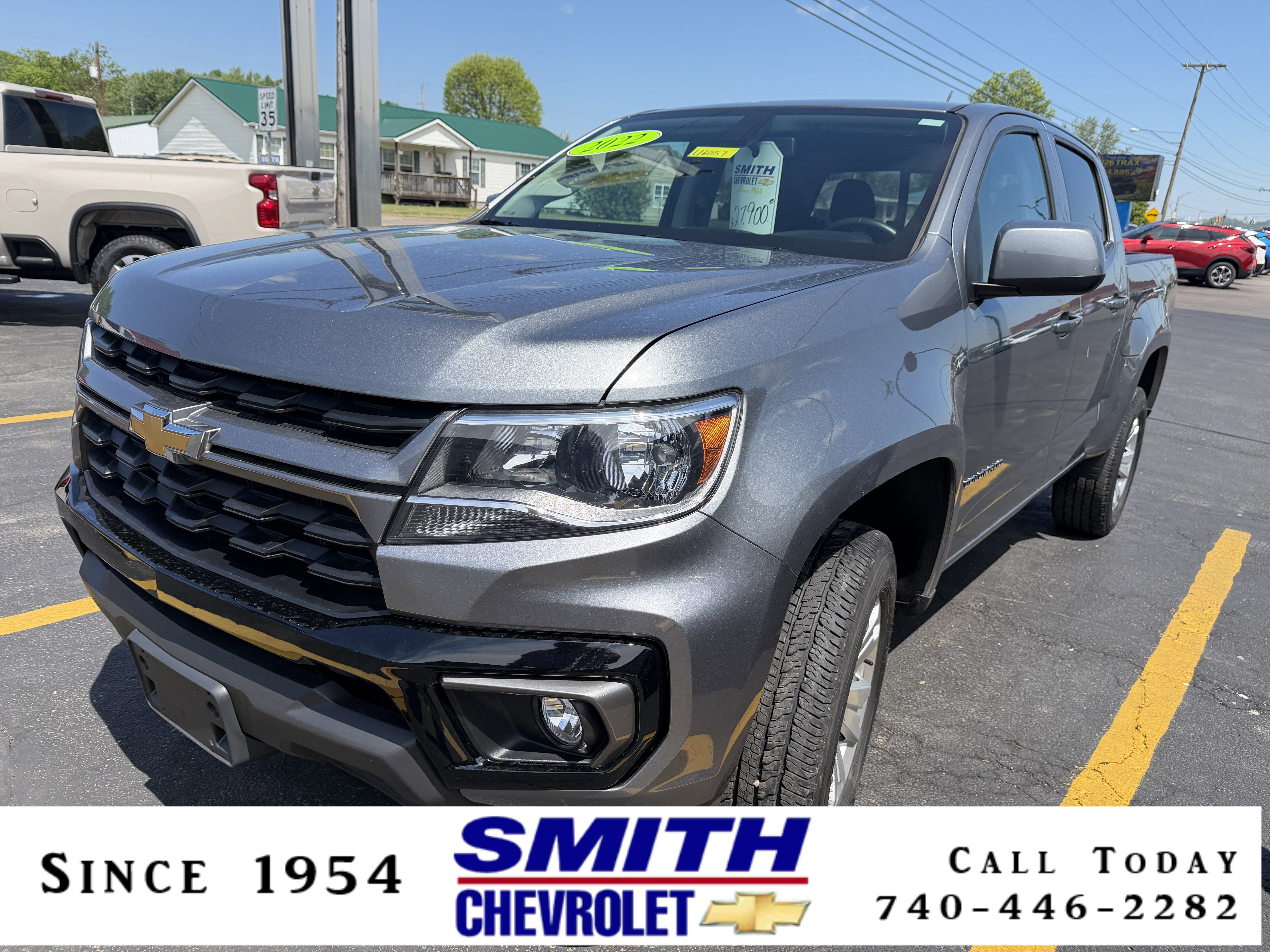 2022 Chevrolet Colorado LT in Satin Steel Metallic — front three-quarter view