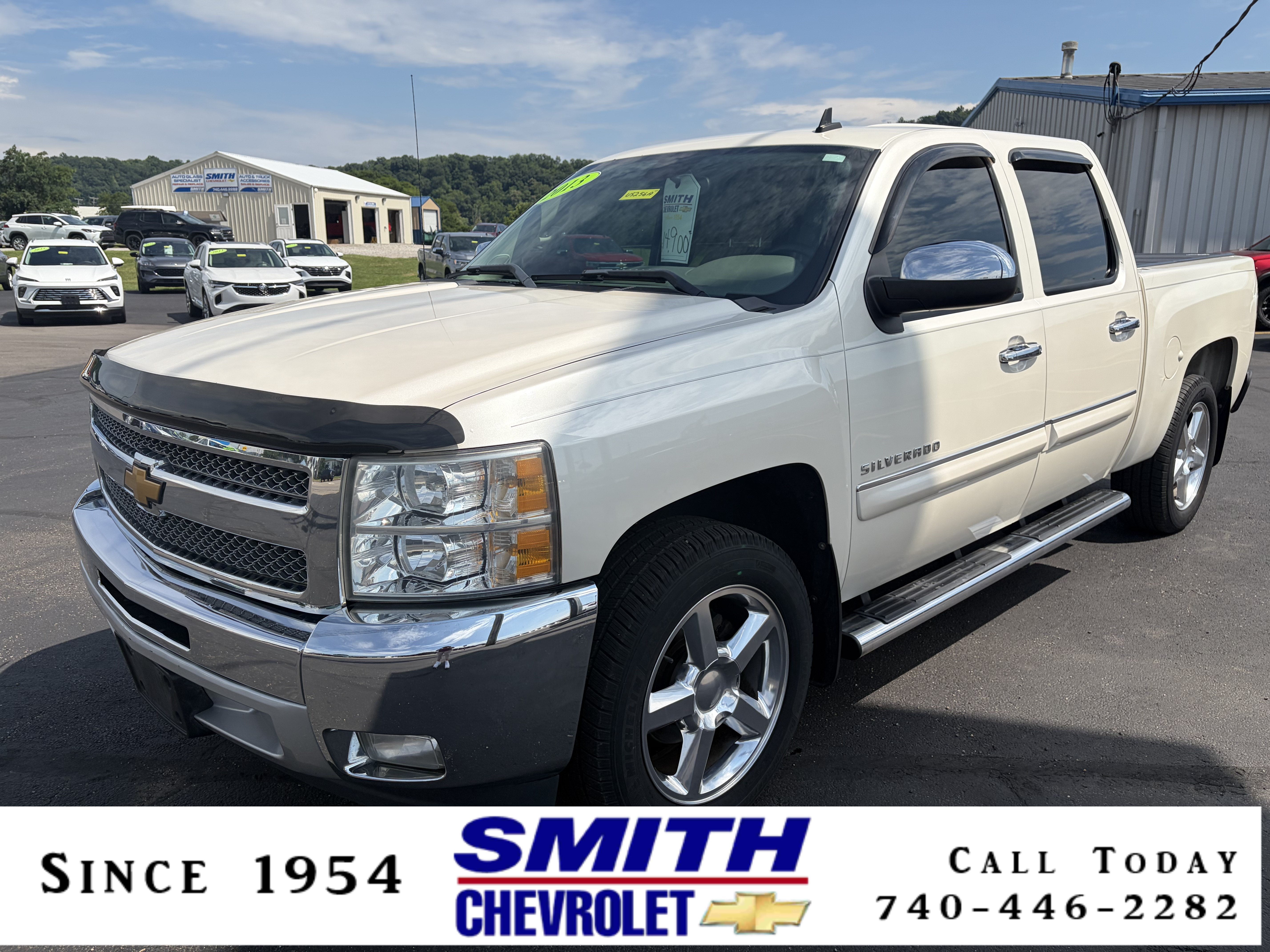 2013 Chevrolet Silverado 1500 LT in White Diamond Tricoat — front three-quarter view