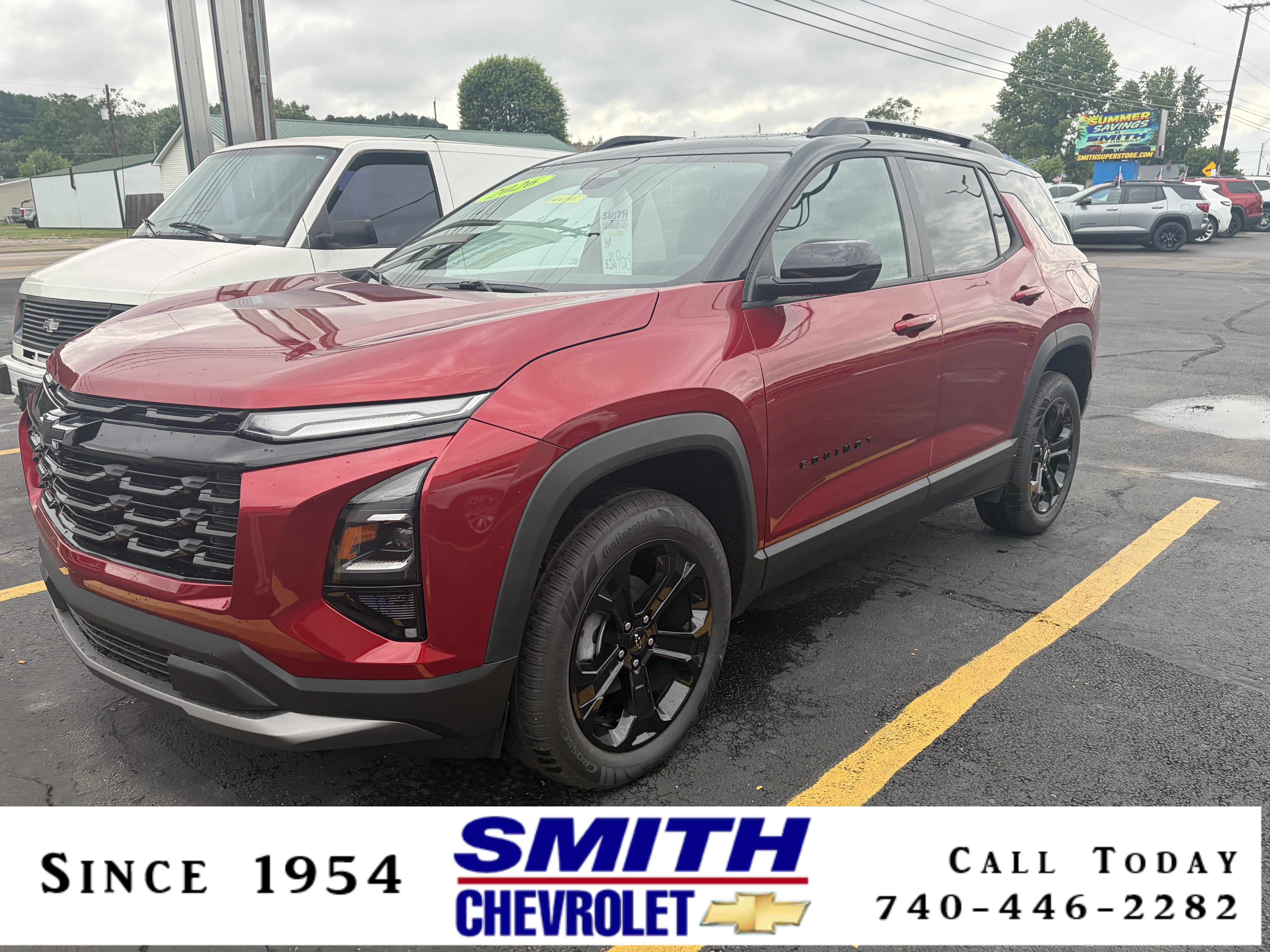 2026 Chevrolet Equinox LT in Radiant Red Tintcoat — front three-quarter view