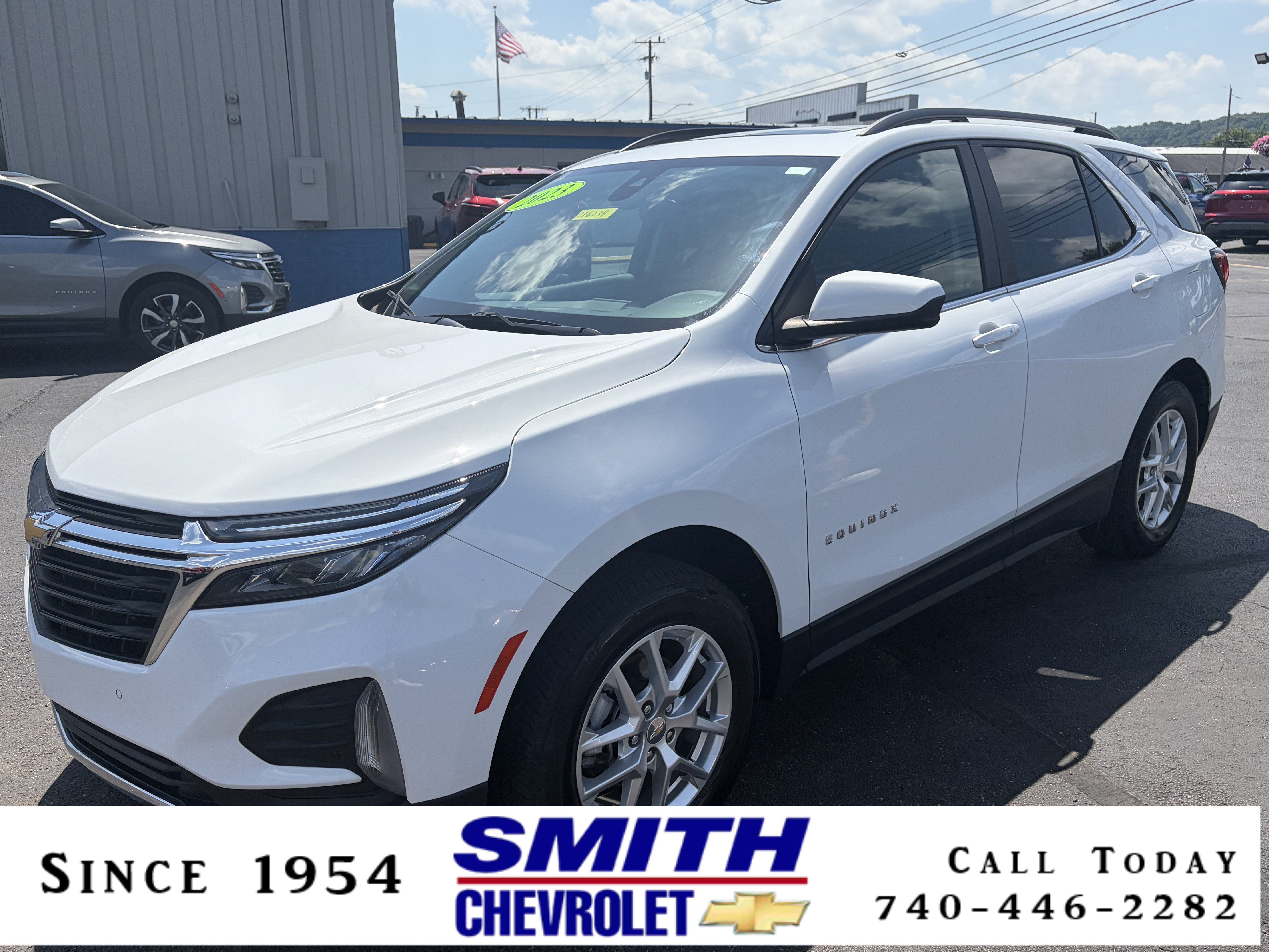 2023 Chevrolet Equinox LT in Summit White — front three-quarter view