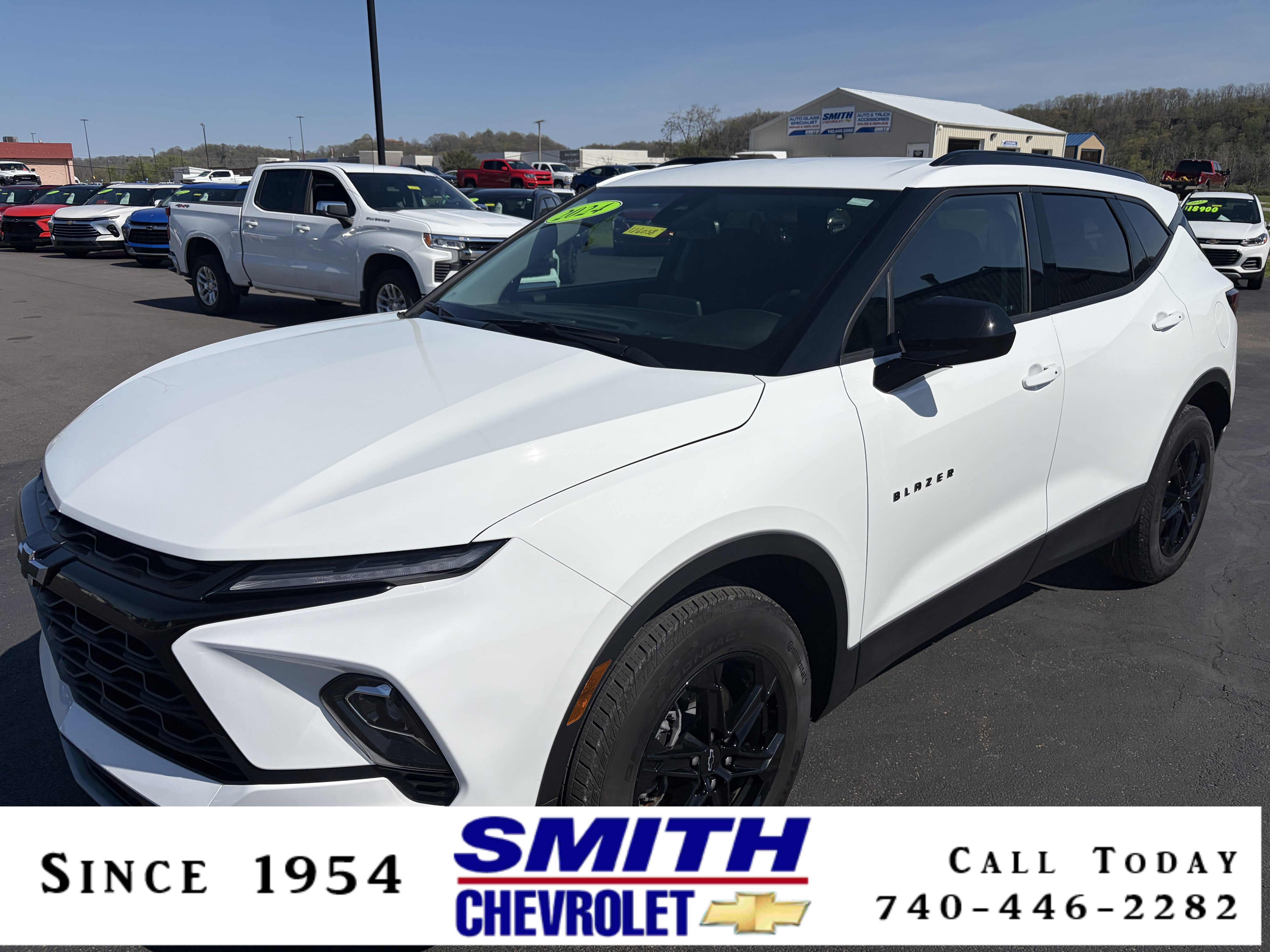 2024 Chevrolet Blazer 2LT in Summit White — front three-quarter view