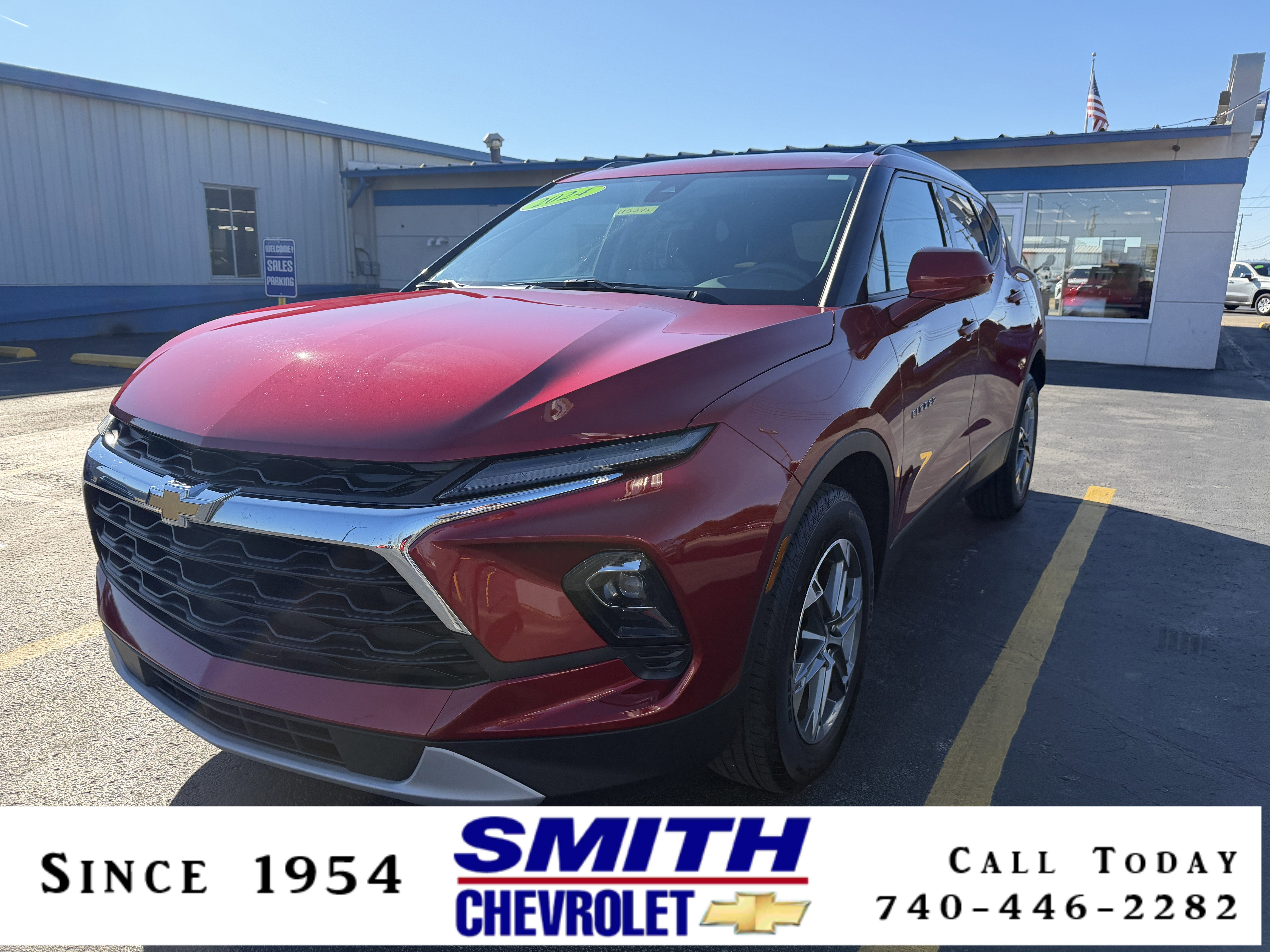 2024 Chevrolet Blazer 2LT in Radiant Red Tintcoat — front three-quarter view