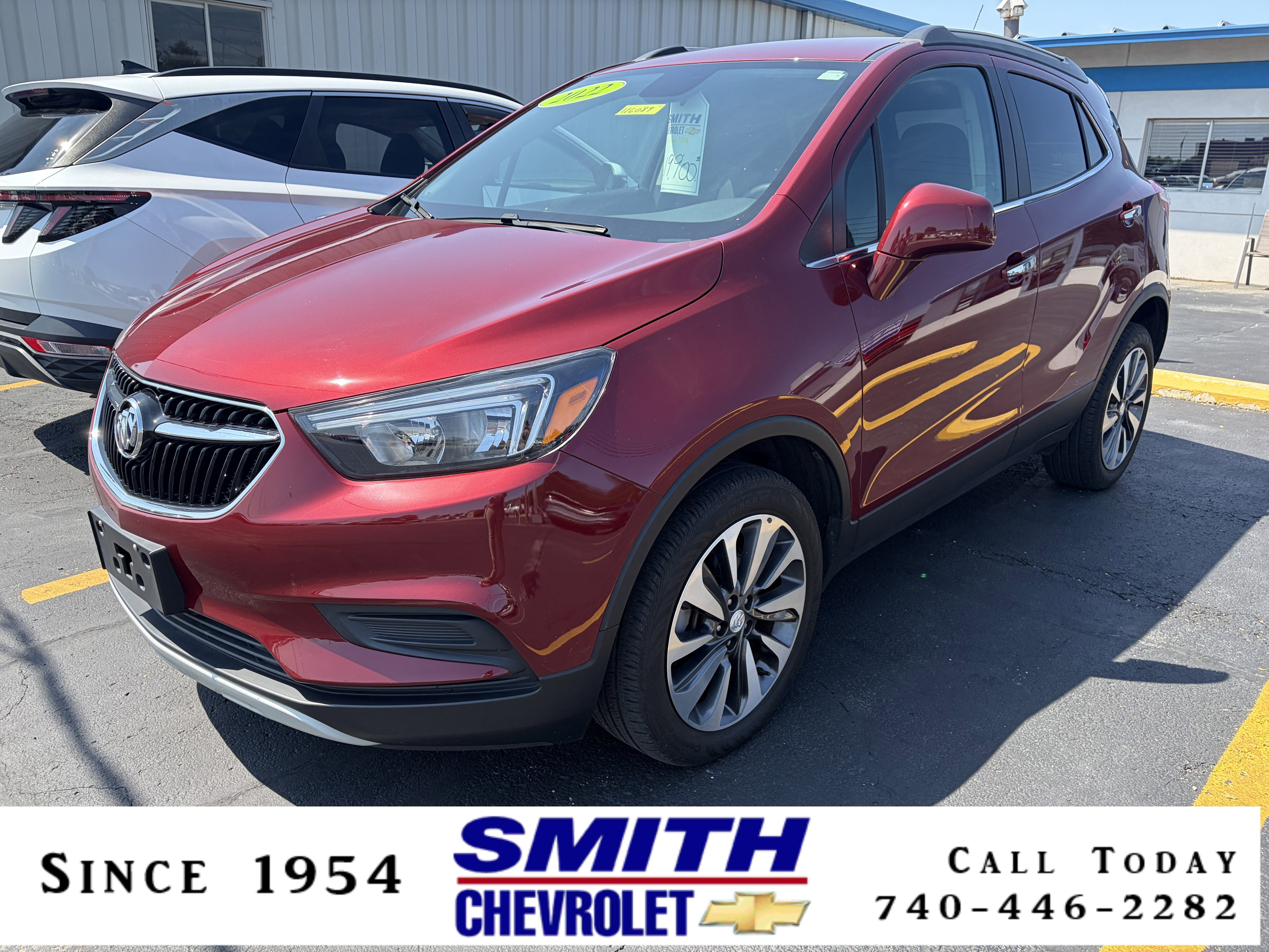 2022 Buick Encore Preferred in Cinnabar Metallic — front three-quarter view