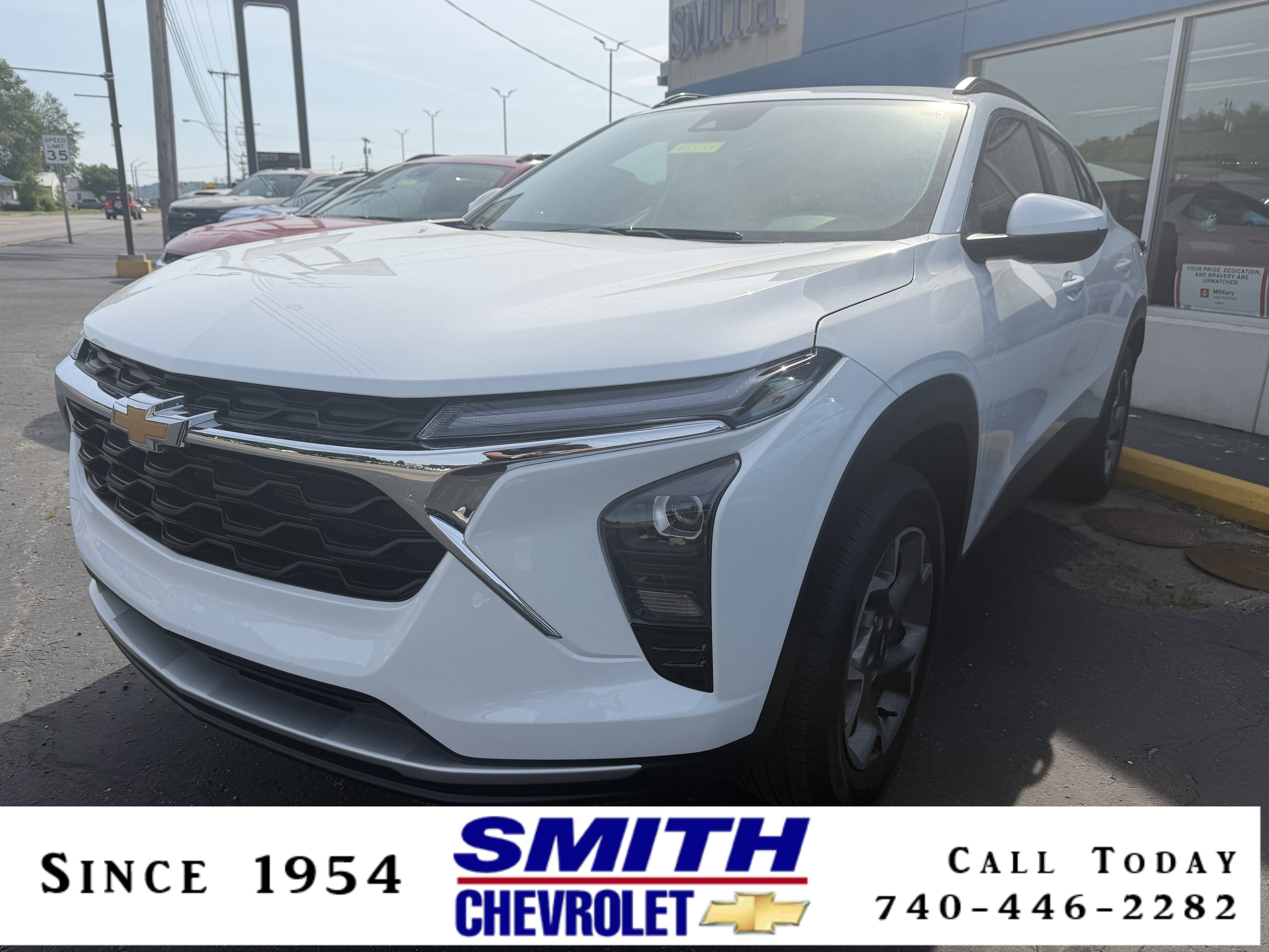2026 Chevrolet Trax LT in Summit White — front three-quarter view